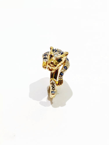 Bague 45 Bague Guépard diamants et saphirs 58 Facettes