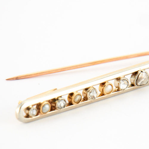 Broche Broche-Barrette Diamants Or Ancienne 58 Facettes