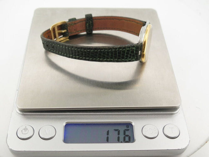 Montre vintage montre HERMES arceau plaque or 25 mm bracelet lezard quartz lady 58 Facettes 267938