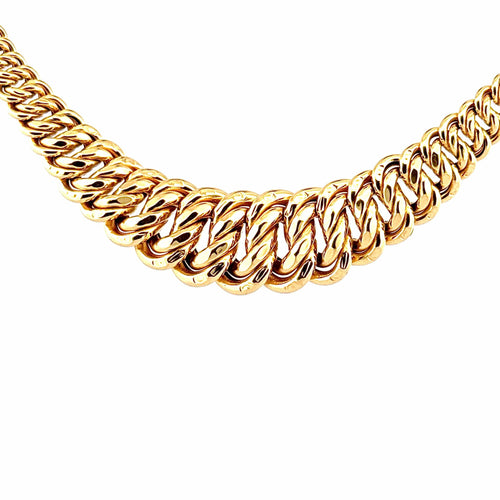 Collier maille américaine en chute or jaune 18 carats