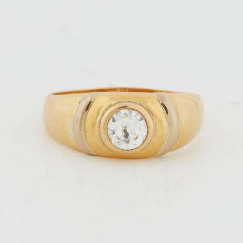 Bague 61 Bague Or Jaune avec Diamant taille ancienne 58 Facettes RÉF 12112/08