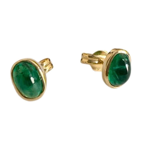 Boucles d'oreilles Boucles d'oreilles au design contemporain en or jaune avec émeraude 58 Facettes Q293B