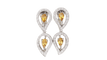 Boucles d'oreilles Pendants d'oreilles en or blanc, citrines et diamants 58 Facettes 32804