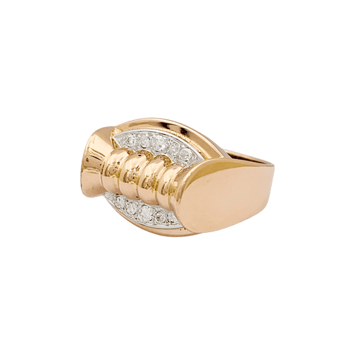 Bague 53 Bague vintage or rose, or blanc, diamants. 58 Facettes 34563