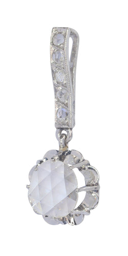 Pendentif Pendentif diamant Art Déco vintage avec gros diamant taille rose 58 Facettes 22119-0280