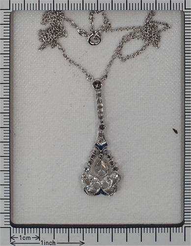 Belle Époque to Art Deco platinum pendant with rose cut diamonds, ca. 1920