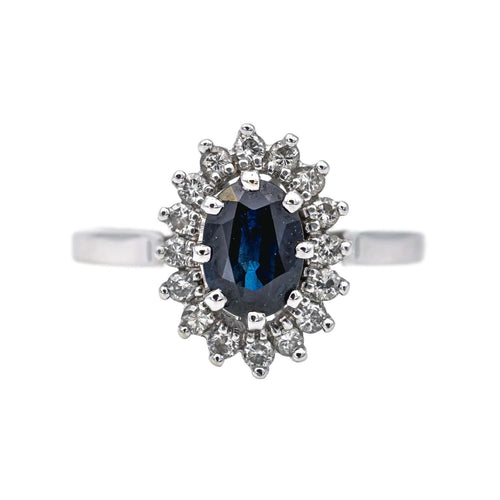 Bague 51 Bague Pompadour  Or blanc Saphir, Diamant 58 Facettes 4036379CN