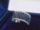 Bague 54 Bague en or blanc avec saphirs et diamants 58 Facettes 2355