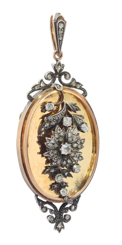 Pendentif Polyvalence victorienne : une broche-pendentif en diamant de 1850 58 Facettes 22112-0187