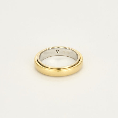 Bague 55,5 Bague en or jaune, or blanc et diamant 58 Facettes SOI3496