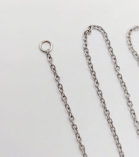 Collier Chaine vintage or blanc 18k mailles forçat 42,5 cm 2,49 gr 58 Facettes A06121