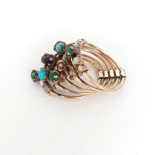 Bague bague de harem, fin XIXè, or et pierres fines 58 Facettes 57