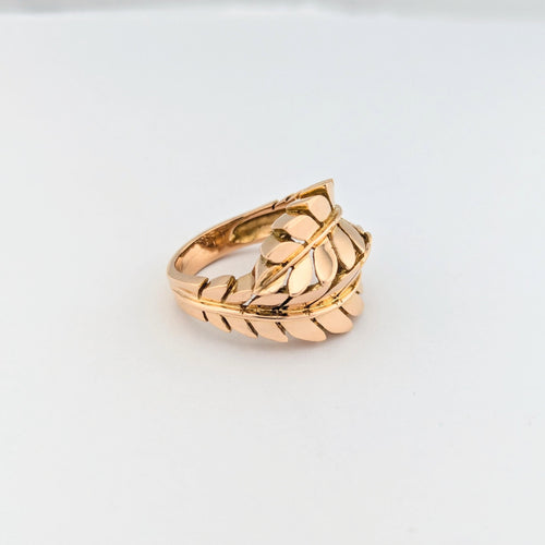 Bague florale en or rose