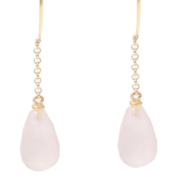 Boucles d'oreilles Boucles d’oreilles gouttes en or jaune et quartz rose 58 Facettes BO77