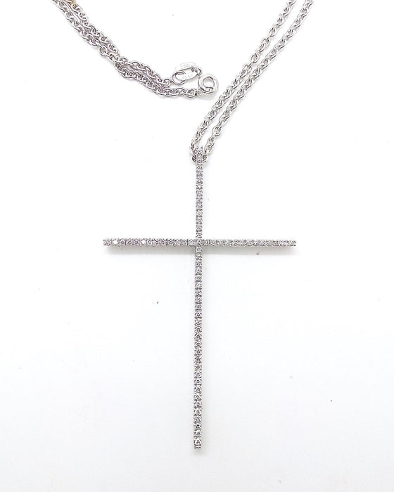 Collier collier avec croix et diamants 58 Facettes