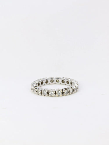 Bague 51 Alliance or blanc diamants 1.6 ct 58 Facettes J51