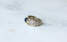 Bague 53 Bague or jaune et argent, saphir cabochon, diamants 58 Facettes