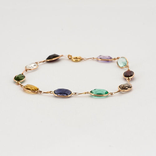 Bracelet Bracelet or jaune et pierre de couleurs 58 Facettes NAR03012