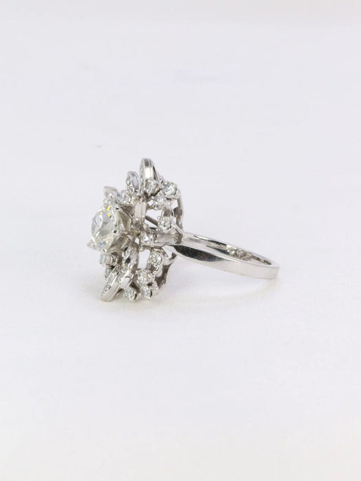 Bague 55 Bague cocktail diamants taille ancienne 3.98 carat 58 Facettes J213