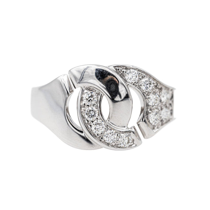 Bague 57 Dinh van Bague Menottes Or blanc Diamant 58 Facettes 3616727RV