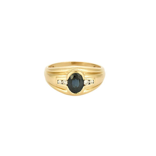 Bague 53 Bague en or jaune, saphir et diamants 58 Facettes GU00016X3