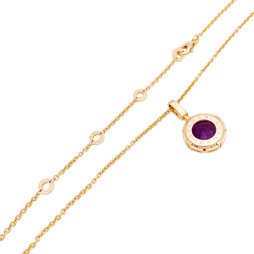 Collier Collier Bulgari, "Parentesi Cocktail", or rose, améthyste, diamants. 58 Facettes 34131