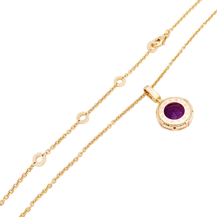 Collier Bulgari, "Parentesi Cocktail", or rose, améthyste, diamants.