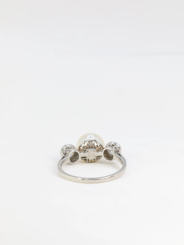 Bague 55 Bague Trilogie Platine, Perle et Diamants 58 Facettes 277