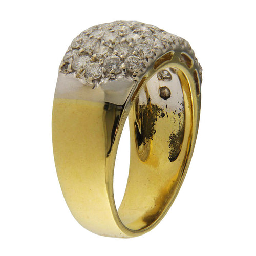 Bague en or jaune sertie de diamants pavés (1,49 ct)
