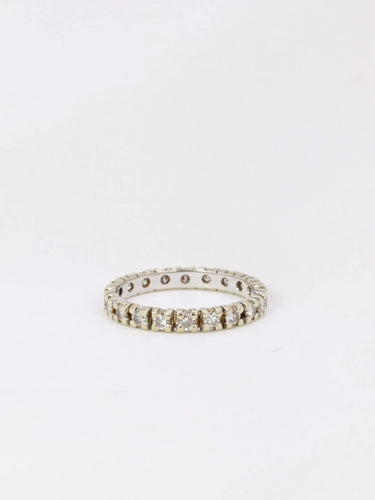 Bague 54.5 Alliance américaine en or blanc et diamants 1 ct 58 Facettes J57