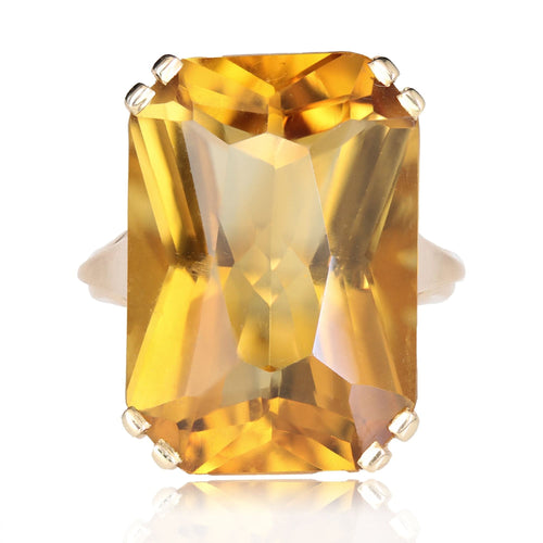 Bague 52 Bague vintage citrine 58 Facettes 25-019