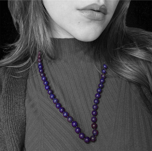 Collier Collier de perles de lapis-lazuli 58 Facettes