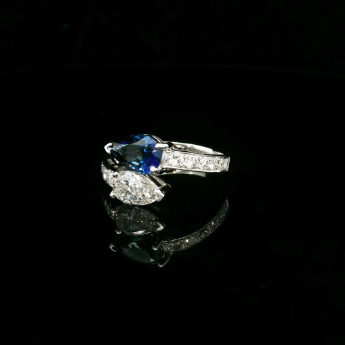 Bague Toi & Moi diamond sapphire Ring 58 Facettes