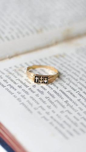 Bague 63 Bague Capelet régionale or et émail 58 Facettes