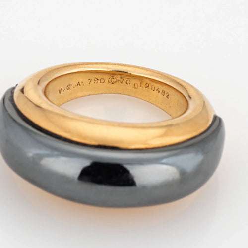 Bague 48 Van Cleef & Arpels - Bague Vintage Dôme Hématite 58 Facettes G13727