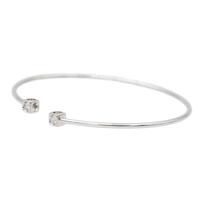 Bracelet Dinh Van Bracelet Jonc Le Cube Or blanc Diamant 58 Facettes 3515983CN