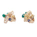 Boucles d'oreilles Clips Van Cleef & Arpels, "Fleurette", en or jaune, diamants et émeraudes. 58 Facettes 33748