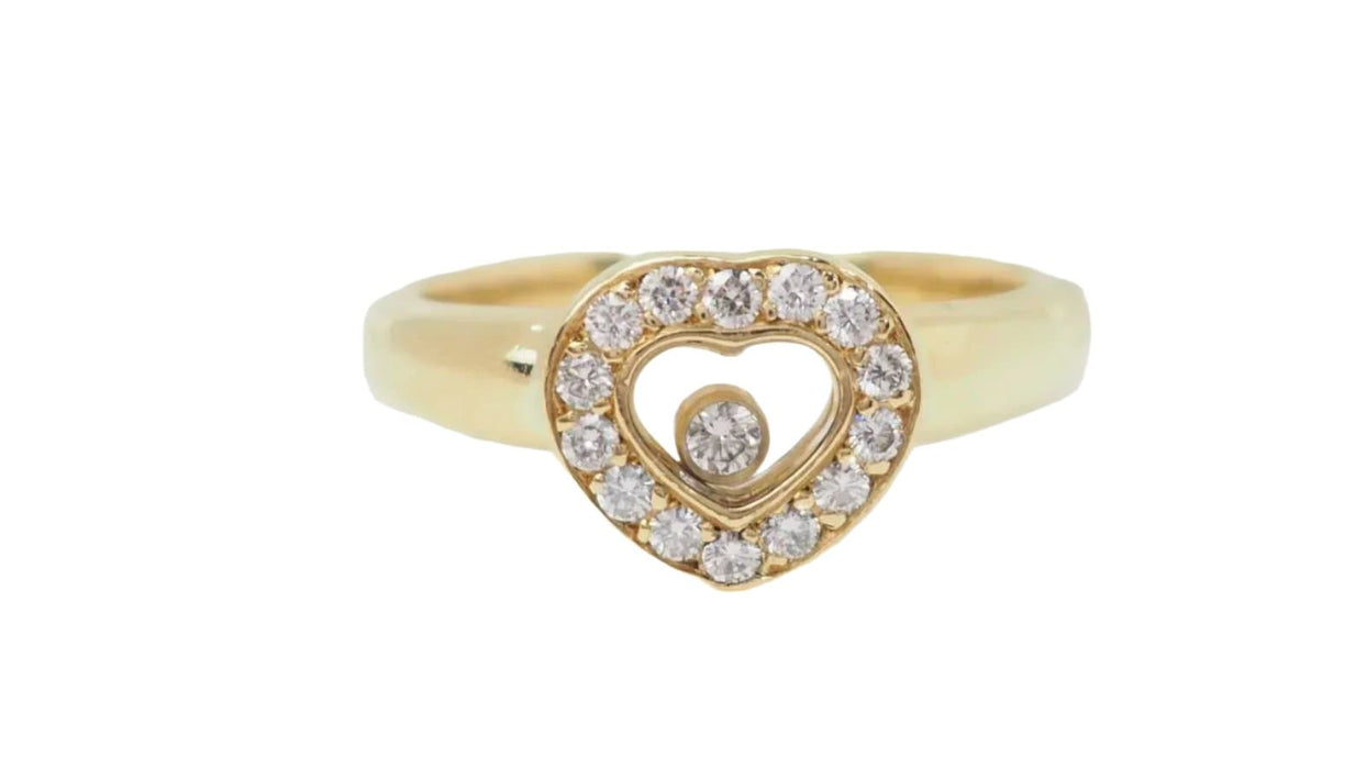 Bague 51 CHOPARD - Bague happy diamonds en or jaune et diamants 58 Facettes 32769