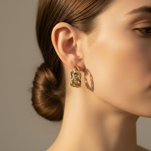 Boucles d'oreilles Cartier - Boucles d’Oreilles Bergame - Or Jaune et Diamants 58 Facettes 1.0001077/1