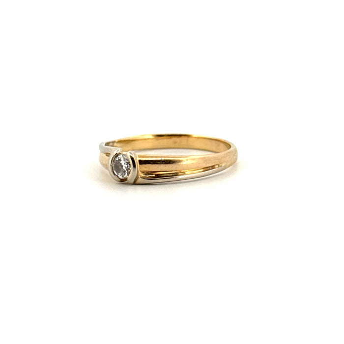 Bague 60 Solitaire Or Jaune 18k & Diamant 0.20ct 58 Facettes 64-GS38462-1