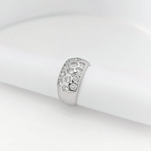 Bague 51 Bague en or blanc et diamants 58 Facettes 16705