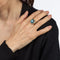 Bague Bague cocktail Art déco vintage en émail, bijoux en filigrane d'or 14 carats, pierre bleue 58 Facettes G13363