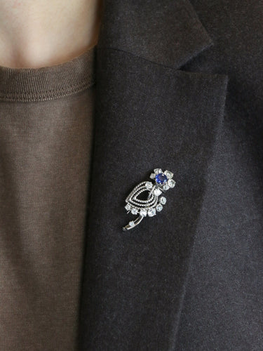 Broche MAUBOUSSIN Broche or blanc saphir diamants taille ancienne 58 Facettes 342