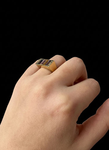 Bague Bague Premier avec pierres multicolores 58 Facettes