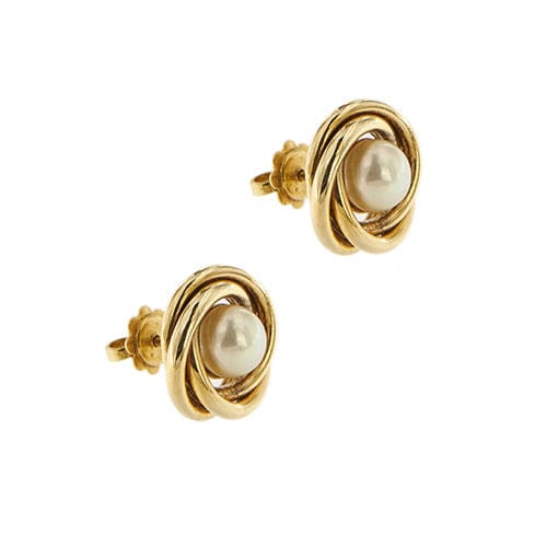 Boucles d'oreilles Boucles d'oreilles lobes or jaune et perles 58 Facettes 33955