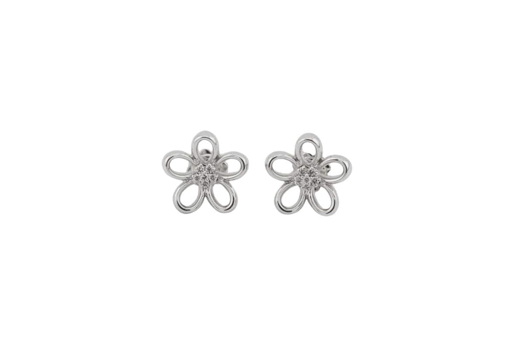 Boucles d'oreilles en or blanc avec diamants