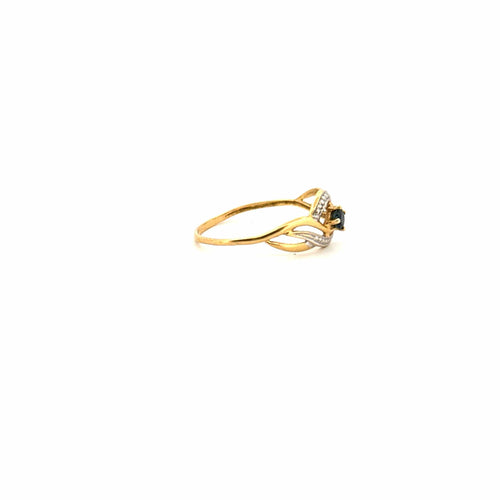 Bague 54 Solitaire Or Jaune 18 k & Topaze 58 Facettes 47-GS37208-1