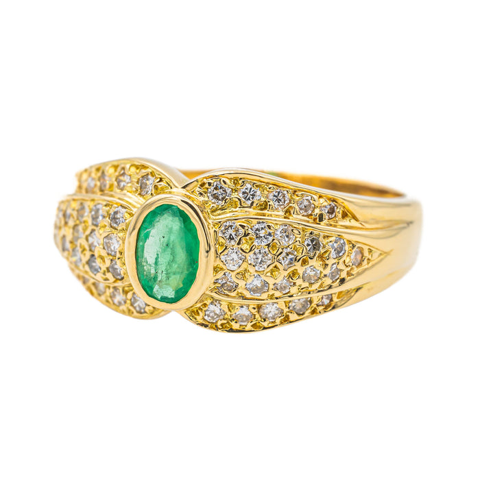 Bague Or jaune Emeraude