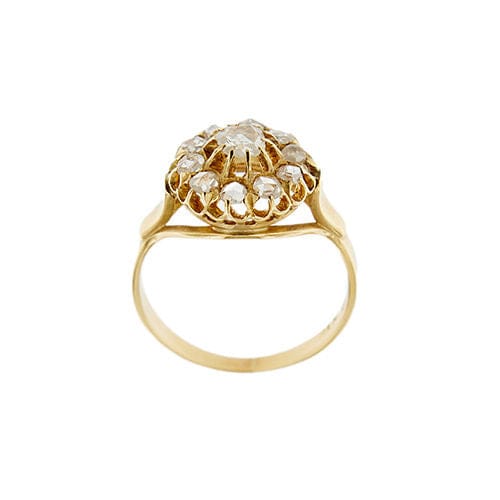 Bague 52 Bague fleur sertie de diamants de 0,65 ct 58 Facettes 36479