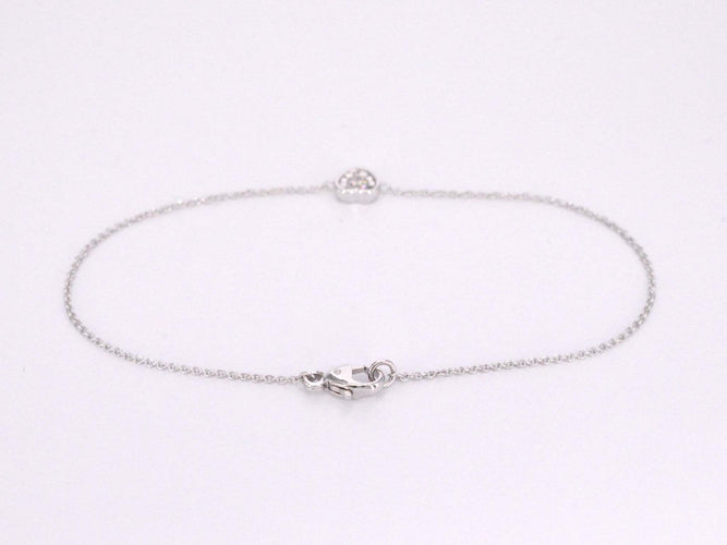 Bracelet Bracelet en or blanc avec cœur en diamant 0,10 carat 58 Facettes 2232